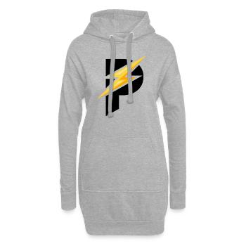 P wie Padel - Geschenk für Padelspieler - Hoodie-Kleid - Grau meliert - Vorne