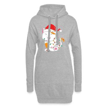 Weihnachten Katze Geschenke - Hoodie-Kleid - Grau meliert - Vorne