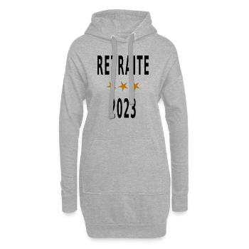 Retraite 2023 - Sweat-shirt à capuche long Femme - gris chiné - Devant