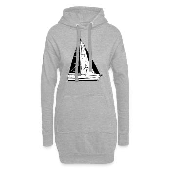 Segeln Segelsport Segelschiff Segler Segelboot - Hoodie-Kleid - Grau meliert - Vorne