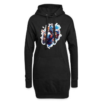 Boxer / Sport / Kampf / Arena / Boxring / Fäuste - Hoodie-Kleid - Schwarz - Vorne