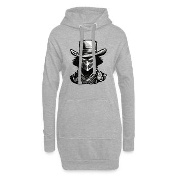 Cowboy / Wilde Westen / Wüste / Lasso / Rodeo - Hoodie-Kleid - Grau meliert - Vorne