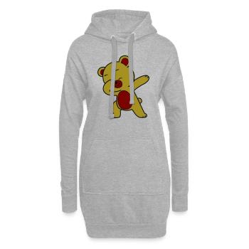dabbing bär - Hoodie-Kleid - Grau meliert - Vorne