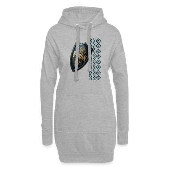 Perún - der Gott des Sturms - Hoodie-Kleid - Grau meliert - Vorne
