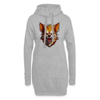 Wilder, wütender, kämpferischer, kämpferischer Chihuahua - Hoodie-Kleid - Grau meliert - Vorne