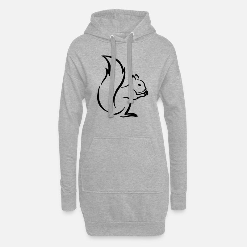 Eichhörnchen - Hoodie-Kleid - Grau meliert