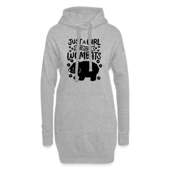 Just a girl who loves wombats - Hoodie-Kleid - Grau meliert - Vorne
