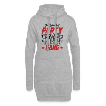 Party Gang Affen Lustig - Hoodie-Kleid - Grau meliert - Vorne