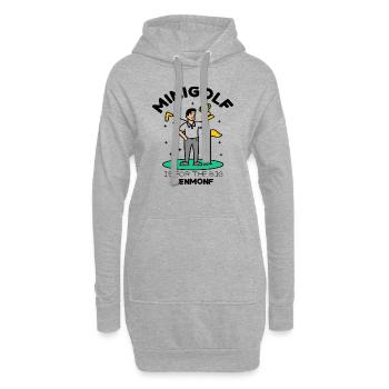 Bold Outline Cartoon - Hoodie Dress - heather grey - Front