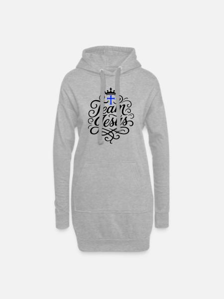 Équipe de la Croix de Jésus - Sweat-shirt à capuche long Femme - gris chiné