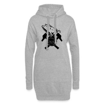 CS SEDAN BLASON BLANC - Sweat-shirt à capuche long Femme - gris chiné - Devant