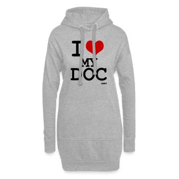 i love my doc by wam - Sweat-shirt à capuche long Femme - gris chiné - Devant