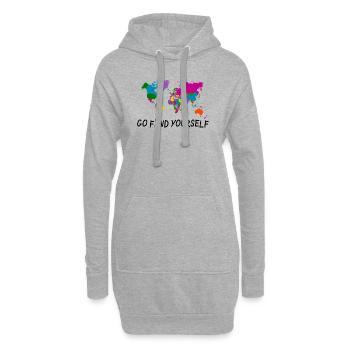 Go find yourself - Hoodie-Kleid - Grau meliert - Vorne