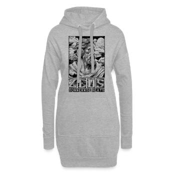 Zeus’ dröhnende Beats - Epische Klanggewalt - Hoodie-Kleid - Grau meliert - Vorne