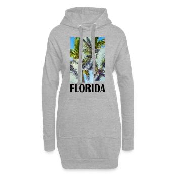 Floride États-Unis Miami Amérique Été Palmiers Plage - Sweat-shirt à capuche long Femme - gris chiné - Devant