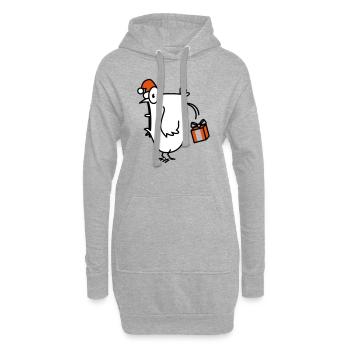 christmas chick Weihnacht Huhn - Hoodie-Kleid - Grau meliert - Vorne