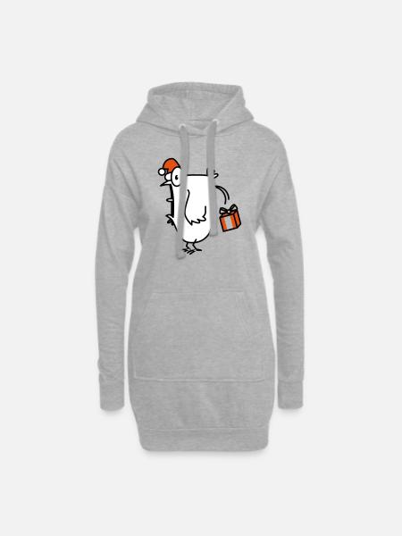 christmas chick christmas chicken - Hoodie Dress - heather grey