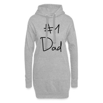 #1 Dad - Bester Vater - Hoodie-Kleid - Grau meliert - Vorne