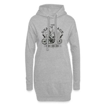 DEATH RACE - Motorrad Chopper Sensenmann Geschenk - Hoodie-Kleid - Grau meliert - Vorne