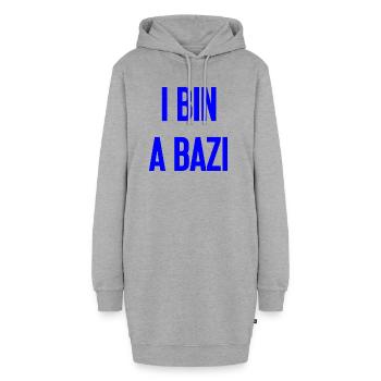 I bin a Bazi – Bayerischer Spruch mit Humor - Hoodie-Kleid - Grau meliert - Vorne