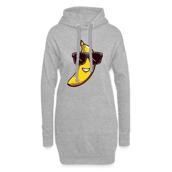 Coole Banane mit Sonnenbrille - Lustiges Design - Hoodie-Kleid - Grau meliert - Vorne