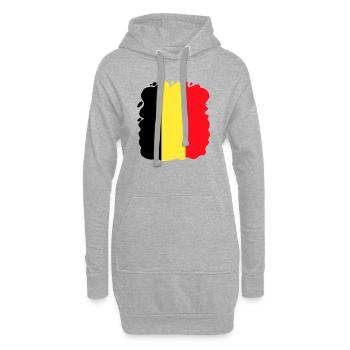 Belgien Flagge Vintage Belgische Fahne Used Look - Hoodie-Kleid - Grau meliert - Vorne
