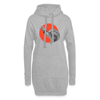 Limace métallique - Sweat-shirt à capuche long Femme - gris chiné - Devant