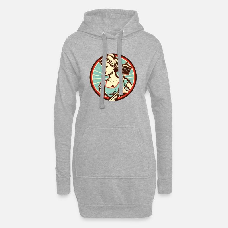 Perfekte Ehefrau - Hoodie-Kleid - Grau meliert