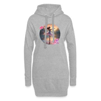 Tanzende Ballerina auf dem See 1 - Hoodie-Kleid - Grau meliert - Vorne
