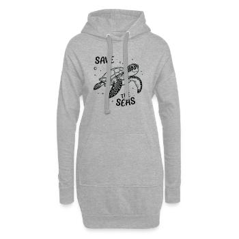 Minimalistisch Schildkröte – Save The Seas - Hoodie-Kleid - Grau meliert - Vorne