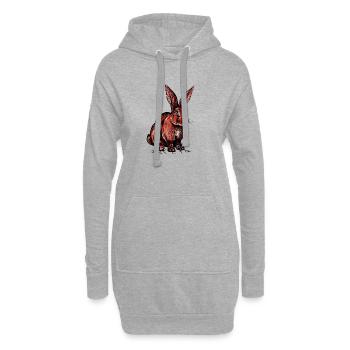 Kaninchen - Hoodie-Kleid - Grau meliert - Vorne