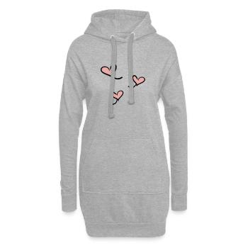 ligne cardiaque - Sweat-shirt à capuche long Femme - gris chiné - Devant