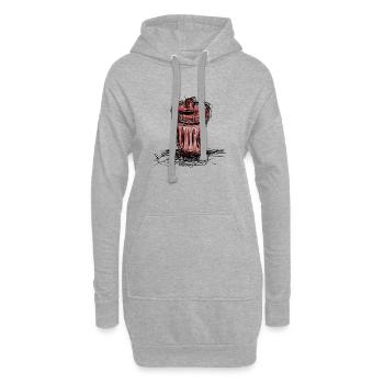 Seau à ordures - Sweat-shirt à capuche long Femme - gris chiné - Devant