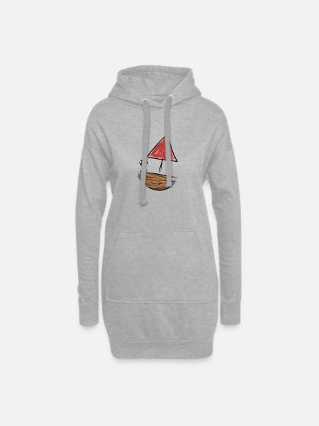 Bateau pirate - Sweat-shirt à capuche long Femme - gris chiné