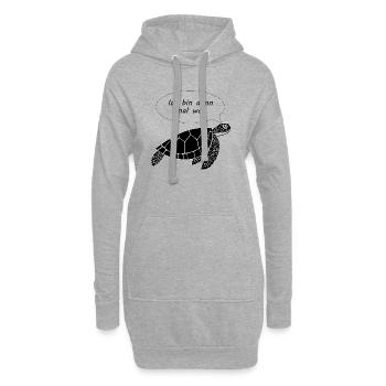 Schildkröte - ich bin weg - Hoodie-Kleid - Grau meliert - Vorne