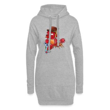 Tierkreis: Krebs - Hoodie-Kleid - Grau meliert - Vorne