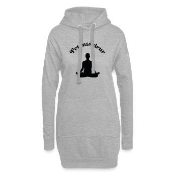 Pet interieur - Paix intérieur ou le colon zen - Sweat-shirt à capuche long Femme - gris chiné - Devant