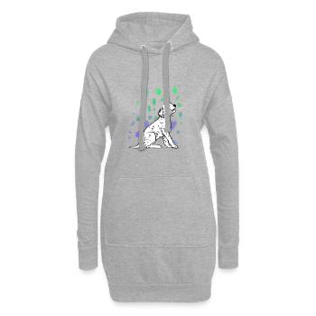 Dalmatiner Welpe - Hoodie-Kleid - Grau meliert - Vorne