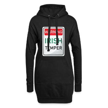 AVERTISSEMENT TEMPERATURE IRLANDAISE - Sweat-shirt à capuche long Femme - noir - Devant