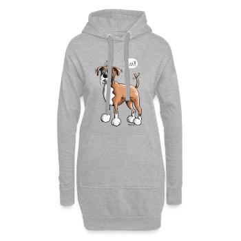 Deutscher Boxer Play - Hoodie-Kleid - Grau meliert - Vorne