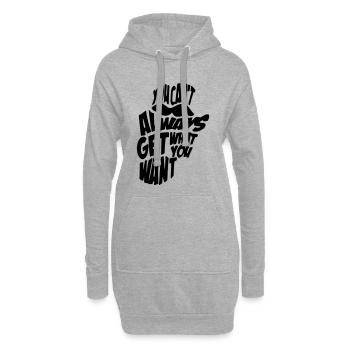 Man bekommt nicht immer, was man will: Stones Musik # - Hoodie-Kleid - Grau meliert - Vorne