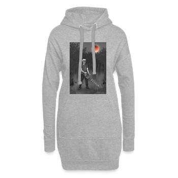 Travailleur forestier, forestier, forestier, pleine lune - Sweat-shirt à capuche long Femme - gris chiné - Devant