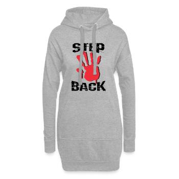 Zurücktreten, einen Schritt zurück - Hoodie-Kleid - Grau meliert - Vorne
