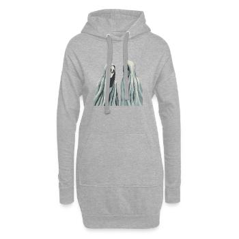 Spectres silencieux - Sweat-shirt à capuche long Femme - gris chiné - Devant