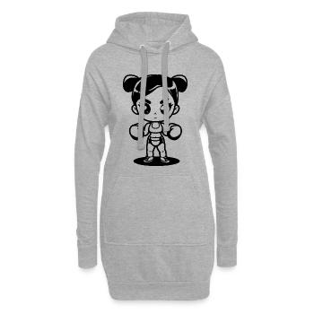 Boxerin Mädchen - Hoodie-Kleid - Grau meliert - Vorne