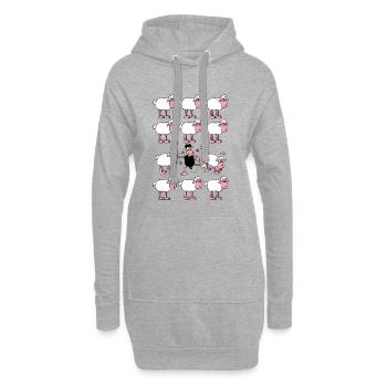 La rébellion du mouton noir - Sweat-shirt à capuche long Femme - gris chiné - Devant