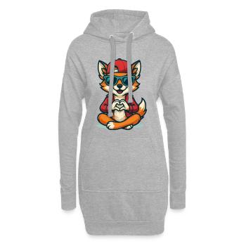 Foxy Love Vibes - Hoodie-Kleid - Grau meliert - Vorne