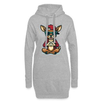 Fawn Love Style - Hoodie-Kleid - Grau meliert - Vorne