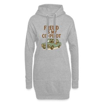 Freud est mon copilote - Sweat-shirt à capuche long Femme - gris chiné - Devant