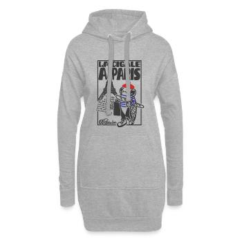 Cigale Paris - Hoodie-Kleid - Grau meliert - Vorne